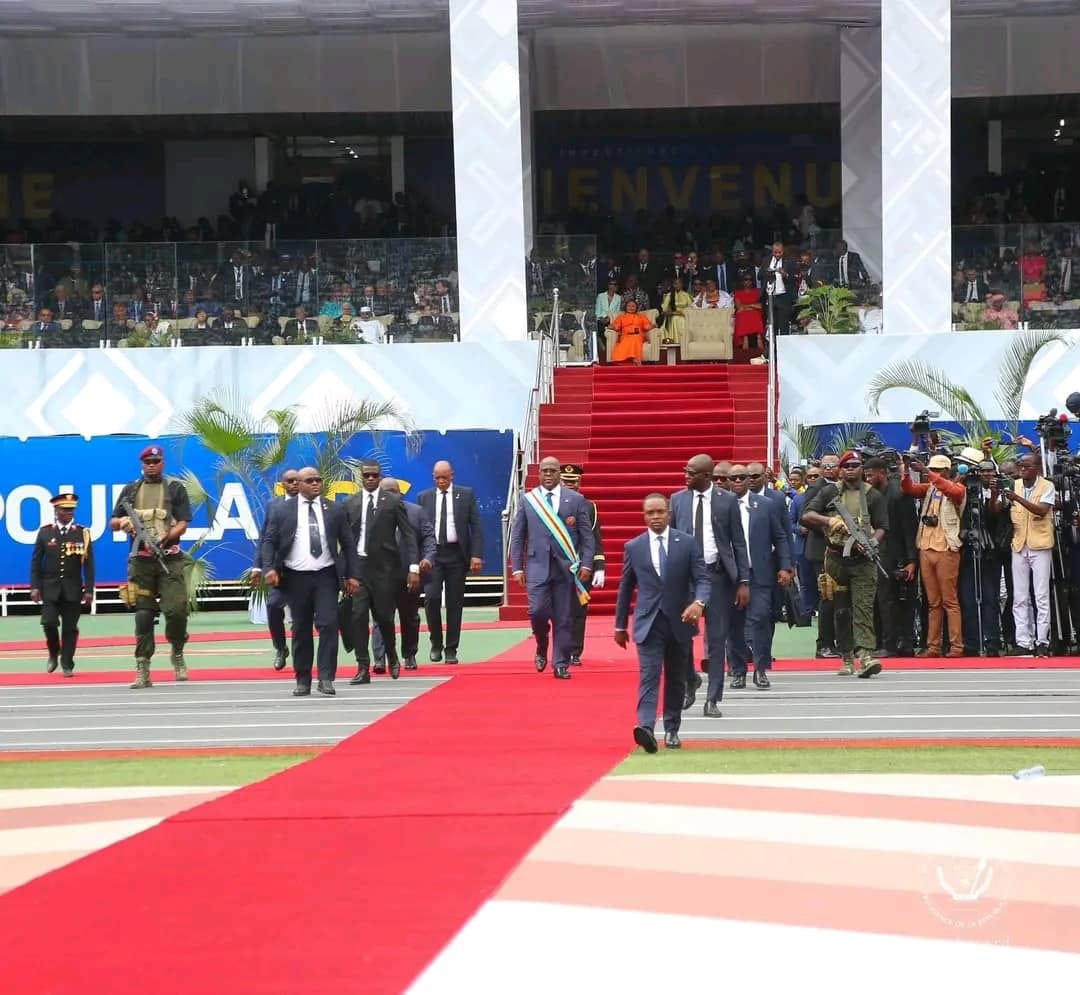 KINSHASA-STADE DES MARTYRS  INVESTITURE DU PRÉSIDENT TSHISEKEDI  MASUKA SUR LE LIEU POUR MANIFESTER LE SOUTIEN DES LUALABAIS